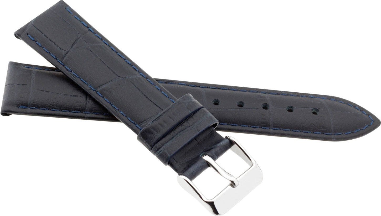 JVD Skórzany pasek do zegarka 22 mm JVD R41709-22 granatowy