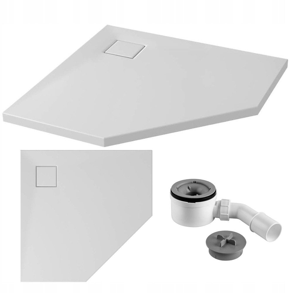 Cersanit (brodziki pięciokątne) SET B545: Brodzik pięciokątny TAKO SLIM 90x4 + Syfon (S601-129)