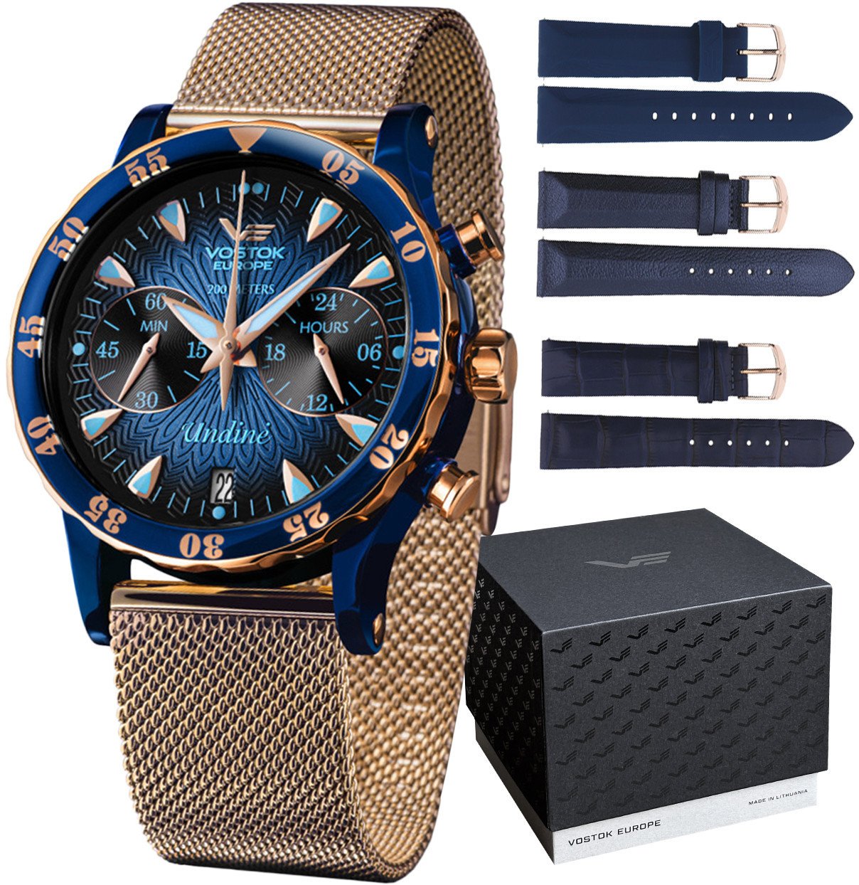 Zegarek damski Vostok Europe VK64-515E628B różowe złoto