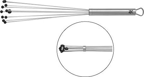 WMF Pierścień redukcyjny mieszania WMF Profi Plus 32 cm, silikonowe kulki trzepaczki, częściowo matowa stal nierdzewna Cromargan, żaroodporny silikon,