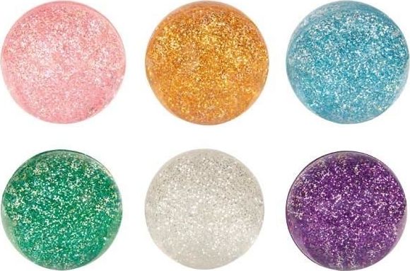 Goki Gumowe piłeczki z brokatem uniwersalny