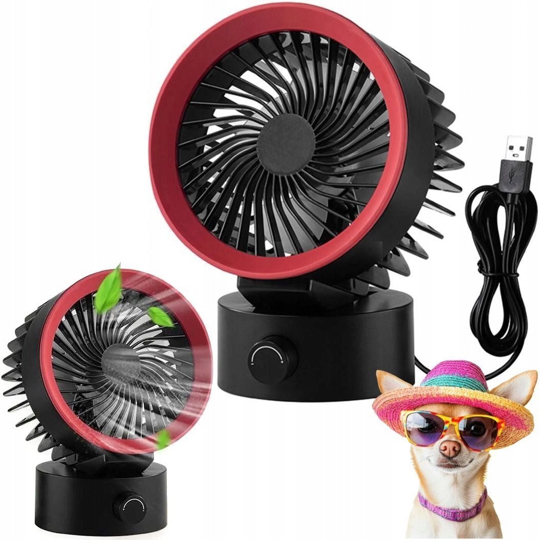 Wentylator / wiatrak biurkowy zasilany z USB A LLD-F87U czarny