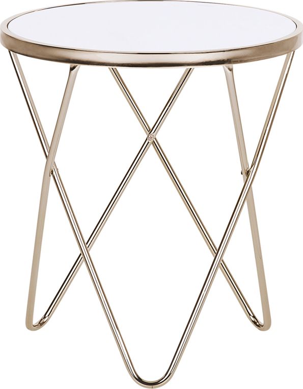 Beliani Stolik pomocniczy biało-złoty MERIDIAN II