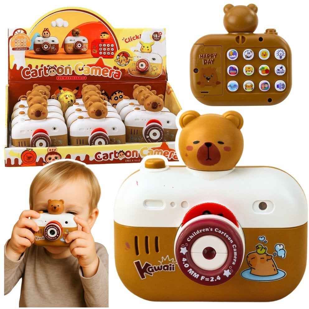 LeanToys Aparat Interaktywny Kapibara Projektor Światła Dźwięki Smycz