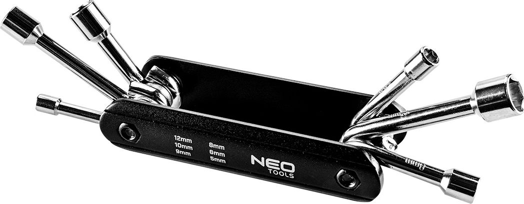 Neo Klucze nasadowe (Klucze nasadowe sześciokątne - 5, 6, 8, 9, 10, 12 mm)