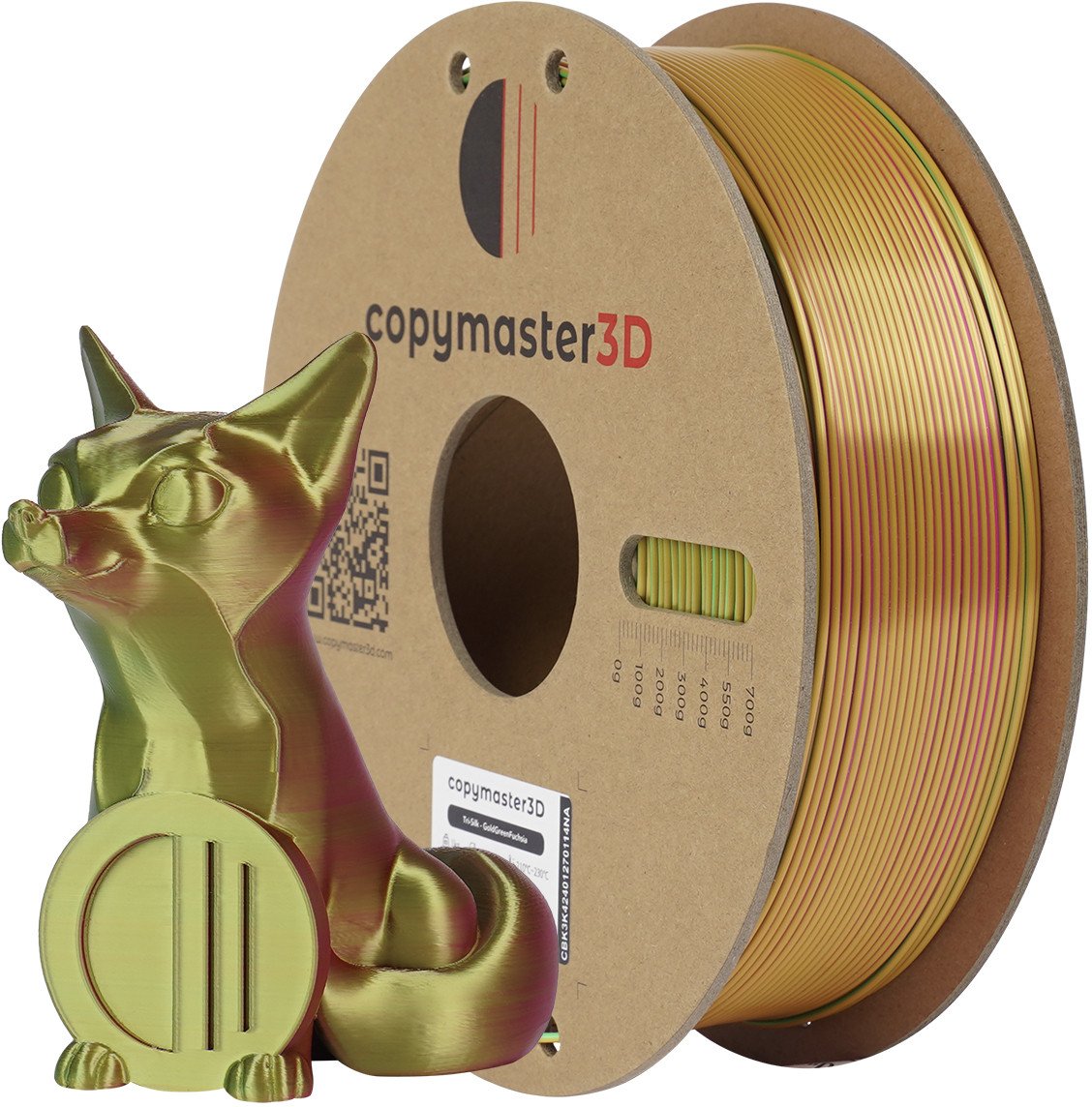 Copymaster3D Tri-Silk filament for 3D printer, 1.75 mm, gold/copper/black