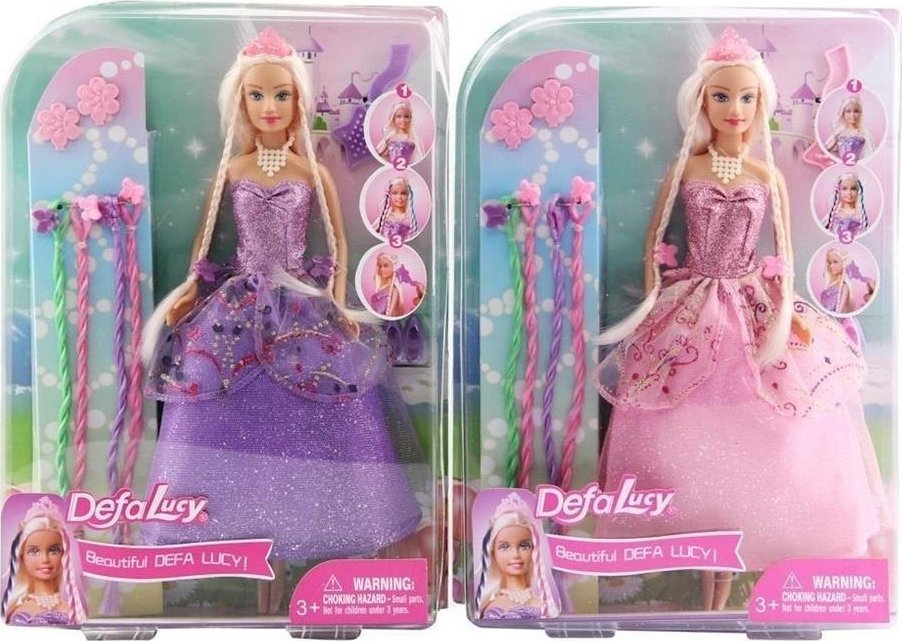 Lalka z doczepianymi warkoczami mix