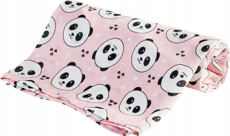 BOC0306-PIELUSZKA BAMBUSOWA 30X30 PANDA RÓŻ