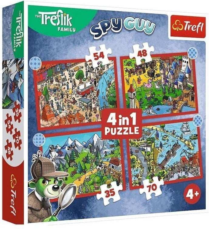 Puzzle 4w1 Podróże Treflików TREFL