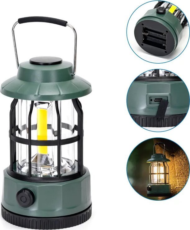 Aigostar Ściemniana latarka kempingowa z pokrętłem ładowalna Ściemniana latarka kempingowa z pokrętłem ładowalna