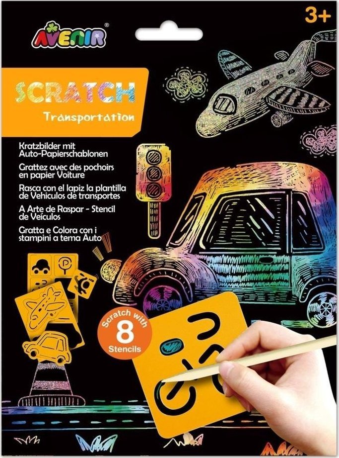 Wydrapywanki z szablonami - Transport