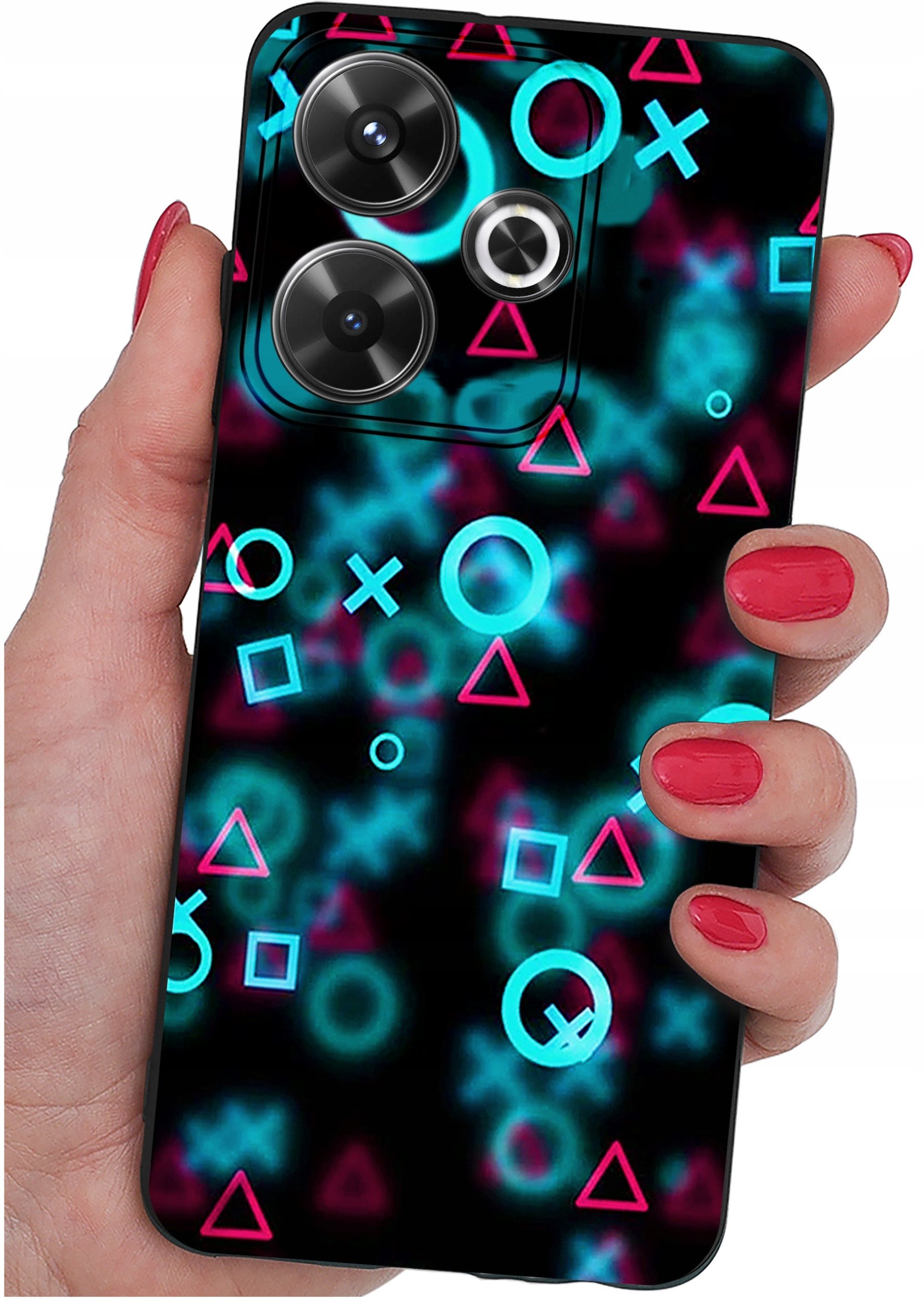 Etui do Xiaomi Redmi 13 4G WZORY |SILIKONOWE MATT CASE + SZKŁO 9H