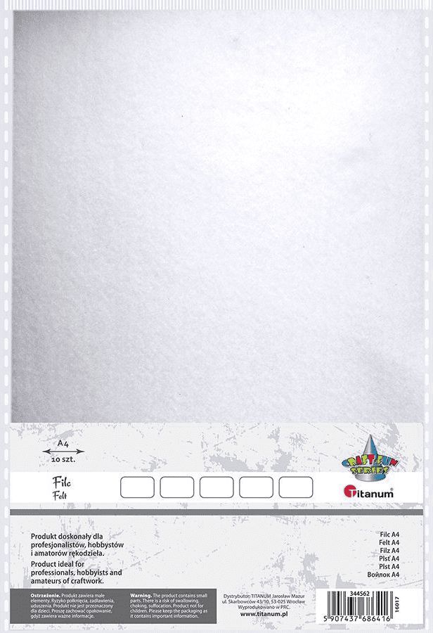 Titanum Filc A4 biały 10szt