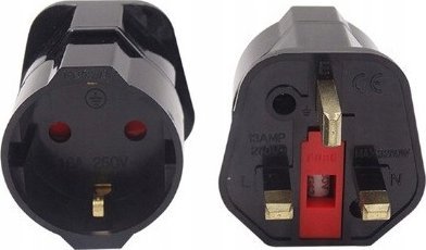 Pan i Pani Gadżet Adapter Gniazdo Pl Na Wtyk US UK Przejściówka Zasilania Z Bezpiecznikiem