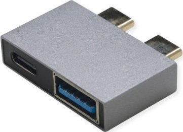 Roline Adapter ROLINE USB 3.2 Gen 2, 2x USB typu C - 1x typu A + 1x typu C, M/F, srebrny