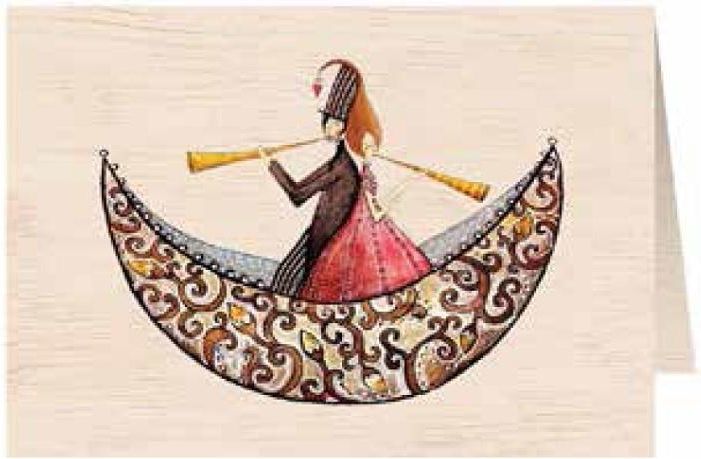 Cozywood Karnet drewniany C6 + koperta Ślub łódka