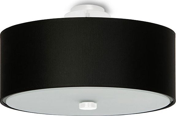 Lampa sufitowa Lumes Czarny okrągły plafon z abażurem 30 cm - EX661-Skalo