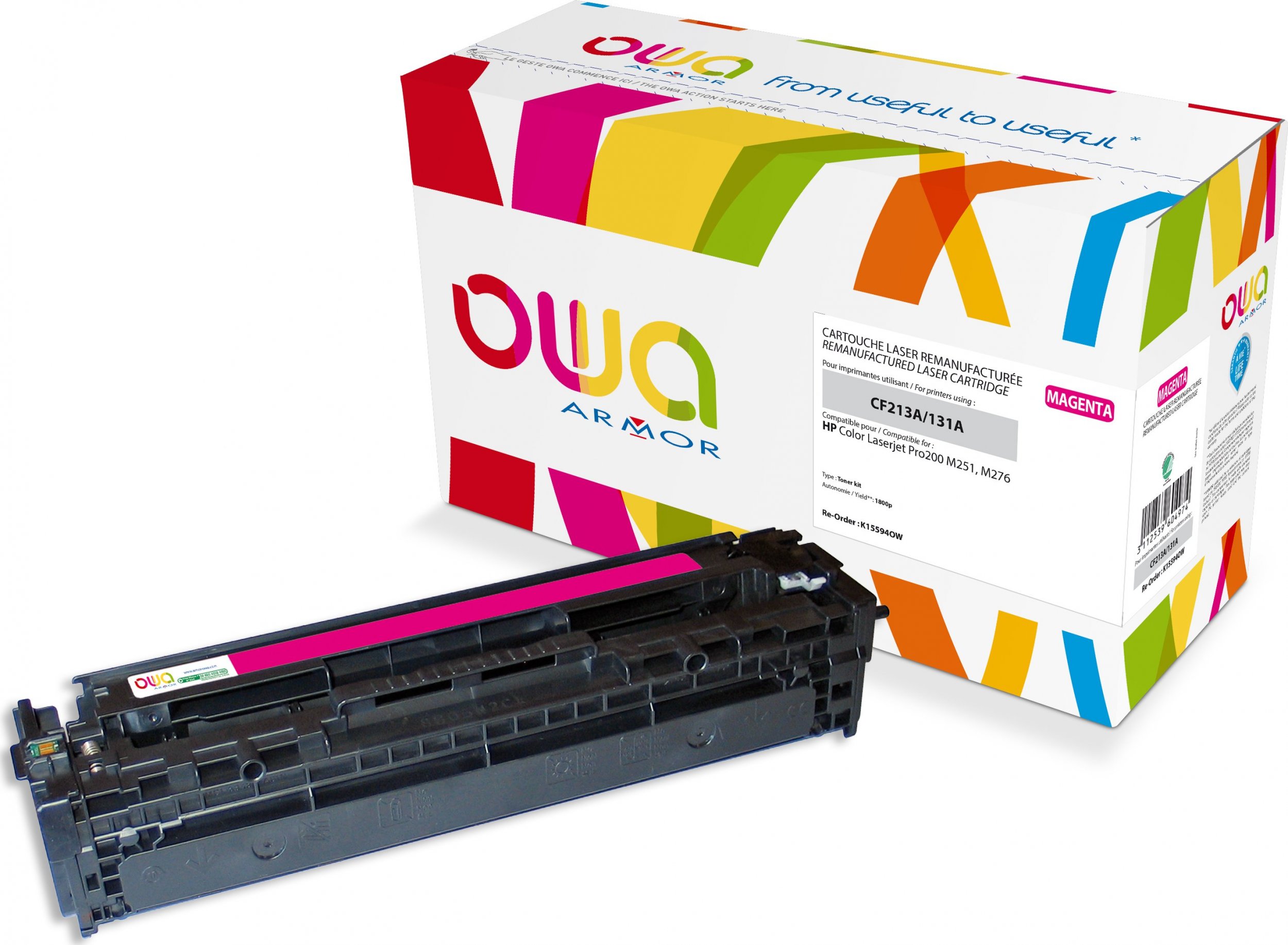 Toner Armor Toner OWA Armor do HP Color Laserjet Pro 200 M251, M276, 1800 stron, CF213A, czerwona/magenta