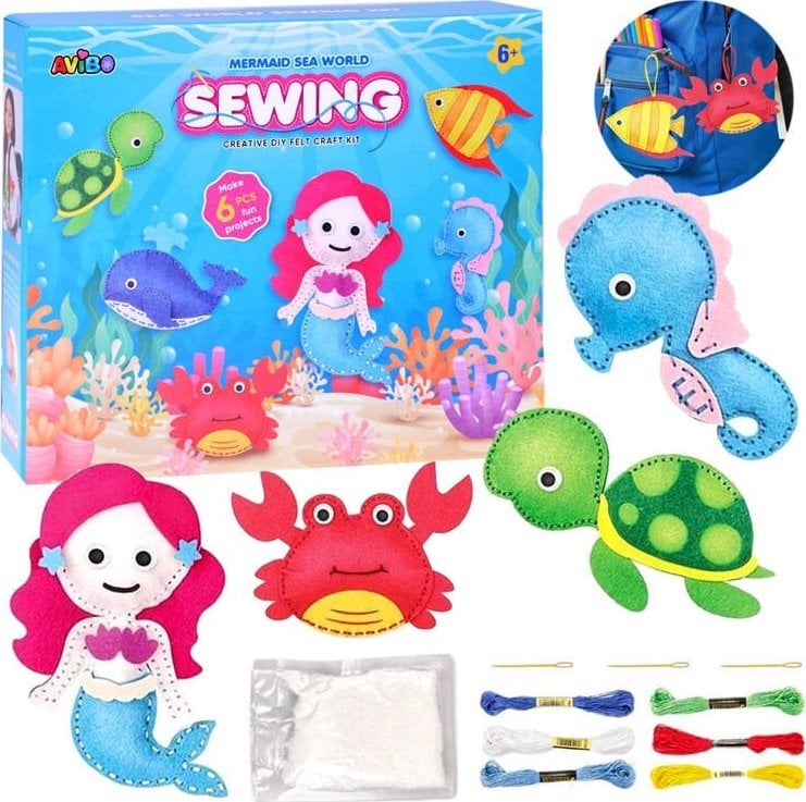 Jokomisiada Zestaw kreatywny zrób to sam morskie zwierzątka filcowy zestaw ZA5276