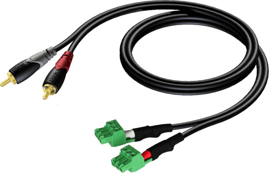 Procab Terminal block x2 - RCA (Cinch) x2 1m czarny (CLA832/1)