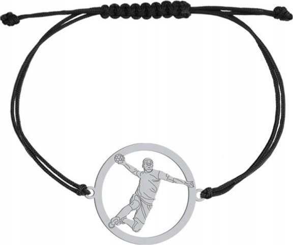 Radziszewska Jewellery Bransoletka Srebrna Piłka Ręczna 925 na sznurku GRAWER DEDYKACJA GRATIS