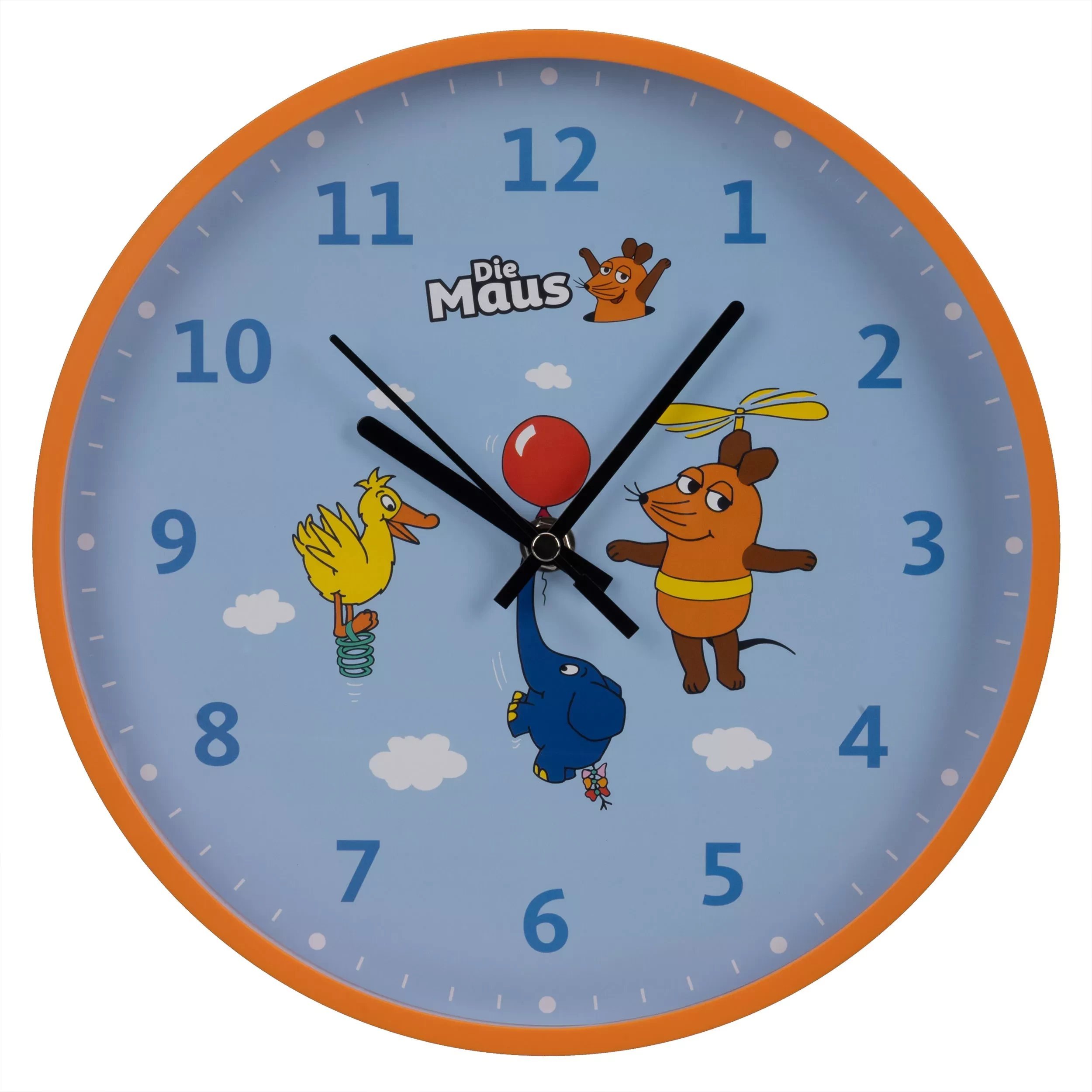 DieMaus Wall Clock for Kids Mouse, Elephant & Duck