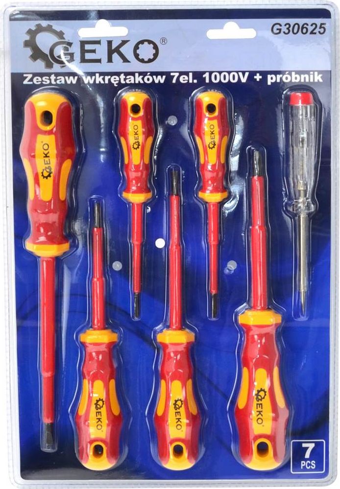 Geko Zestaw wkretaków 7el. 1000V + próbnik model nr. 1 (24)