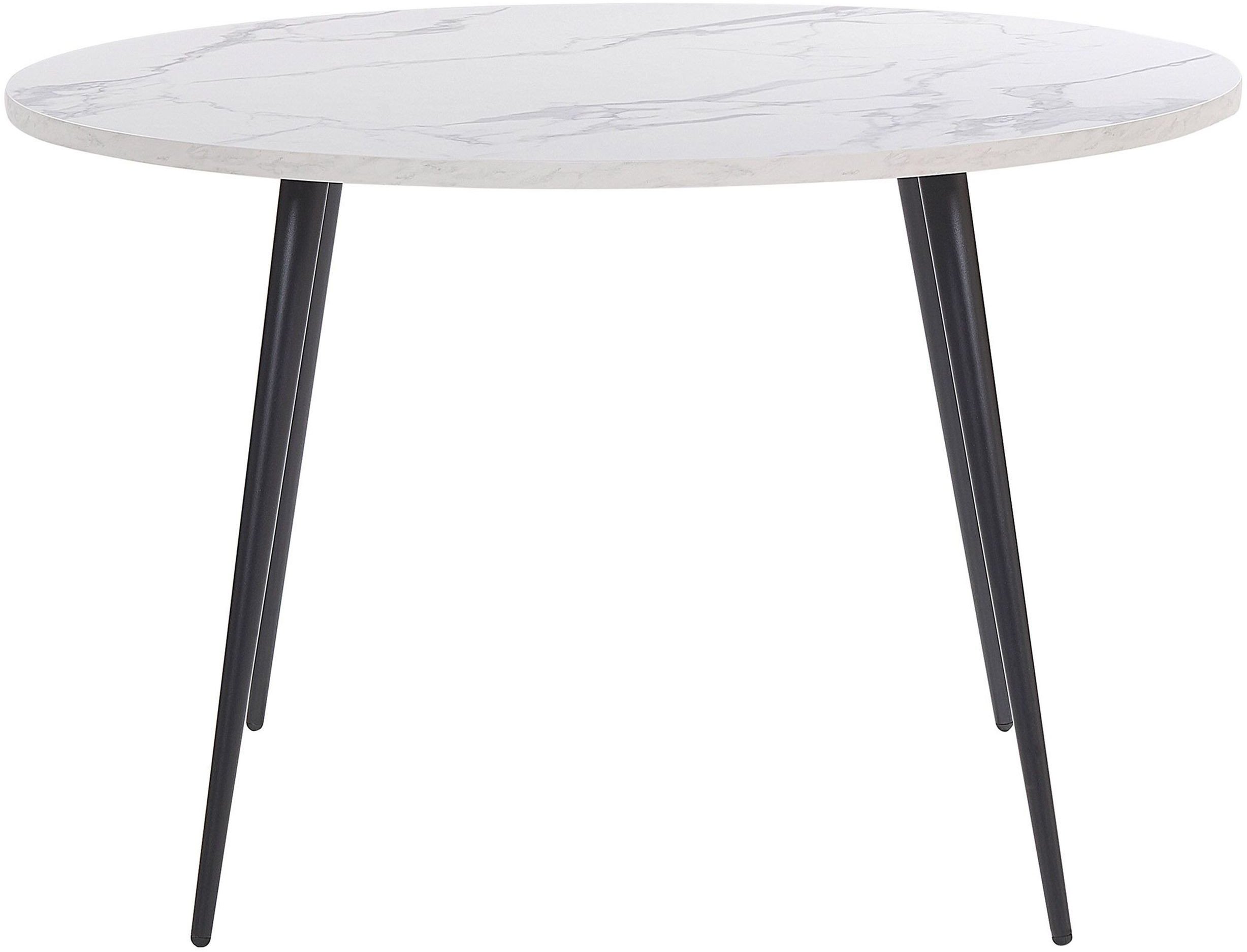 Beliani Stół do jadalni okrągły ⌀ 120 cm efekt marmuru biało-czarny ODEON