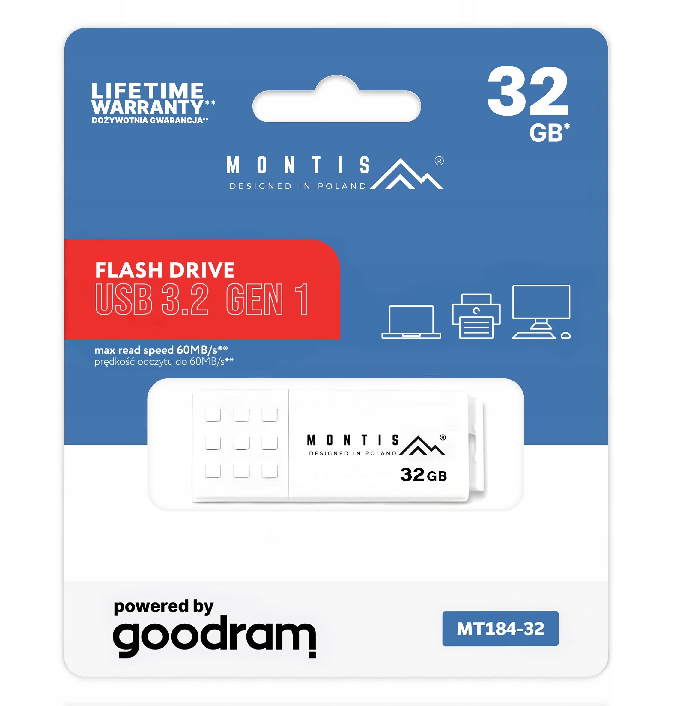 Pamięć USB 3.2 32GB UME3 MT184-32 MONTIS by Goodram