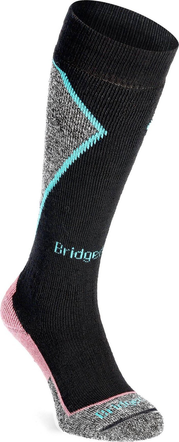 Bridgedale Skarpety narciarskie damskie Bridgedale Ski Mid+ Merino P Pattern - blk/crl 41 - 43