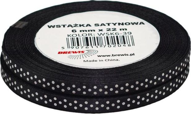 BREWIS Wstążka satynowa kropki 6mm WSK6-39 Brewis