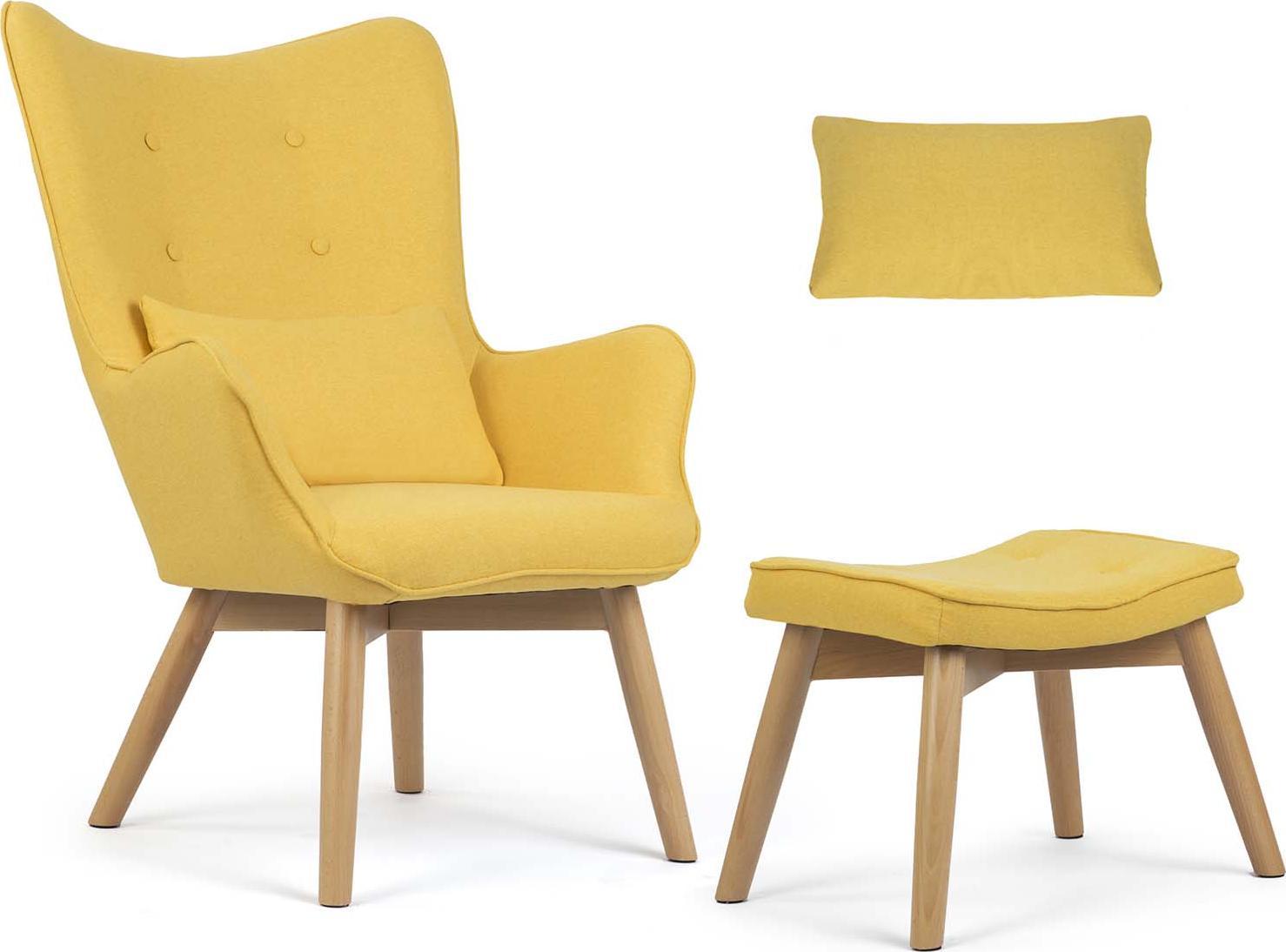 Sofotel Fotel uszak z podnóżkiem Norse żółty