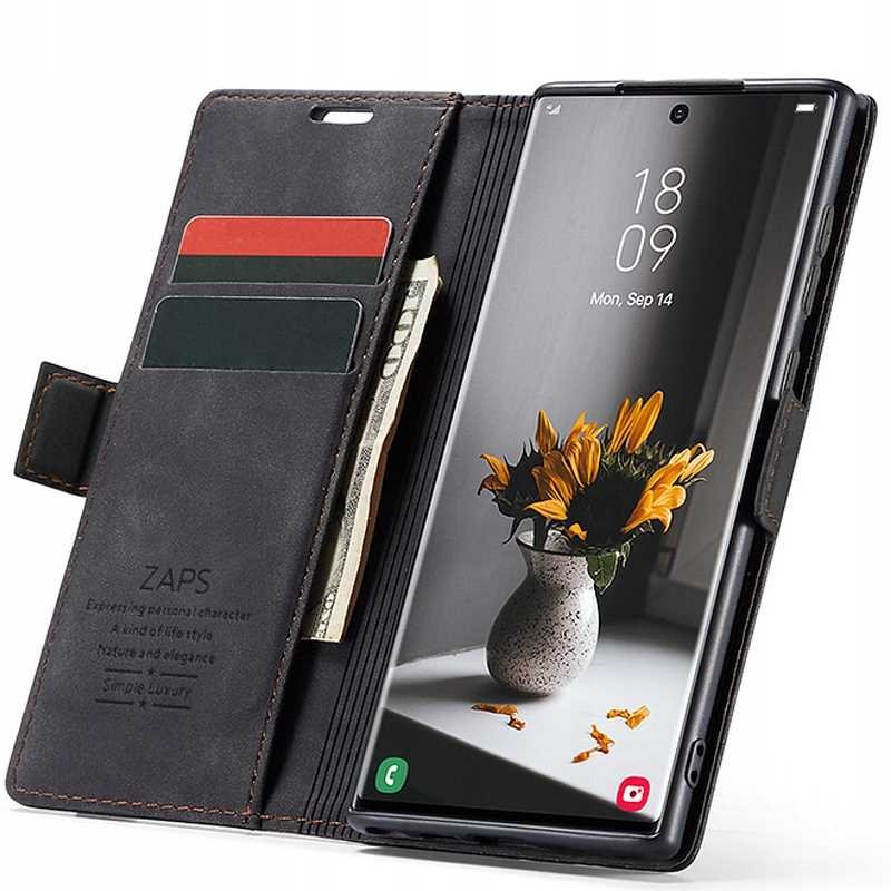 SpaceCase Etui Wallet Galaxy S23 Ultra czarny standard