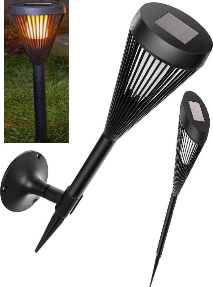 Oprawa schodowa Saska Garden LAMPA POCHODNIA SOLARNA 2W1 EFEKT PŁOMIENIA 12 LED