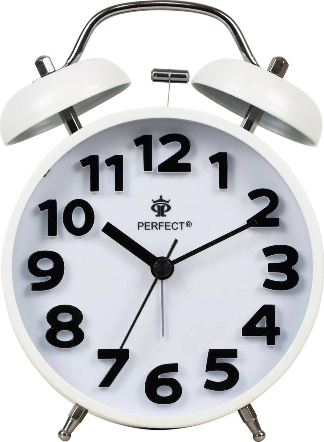 Perfect Budzik Perfect TBD11502 biały głośny alarm cichy mechanizm .
