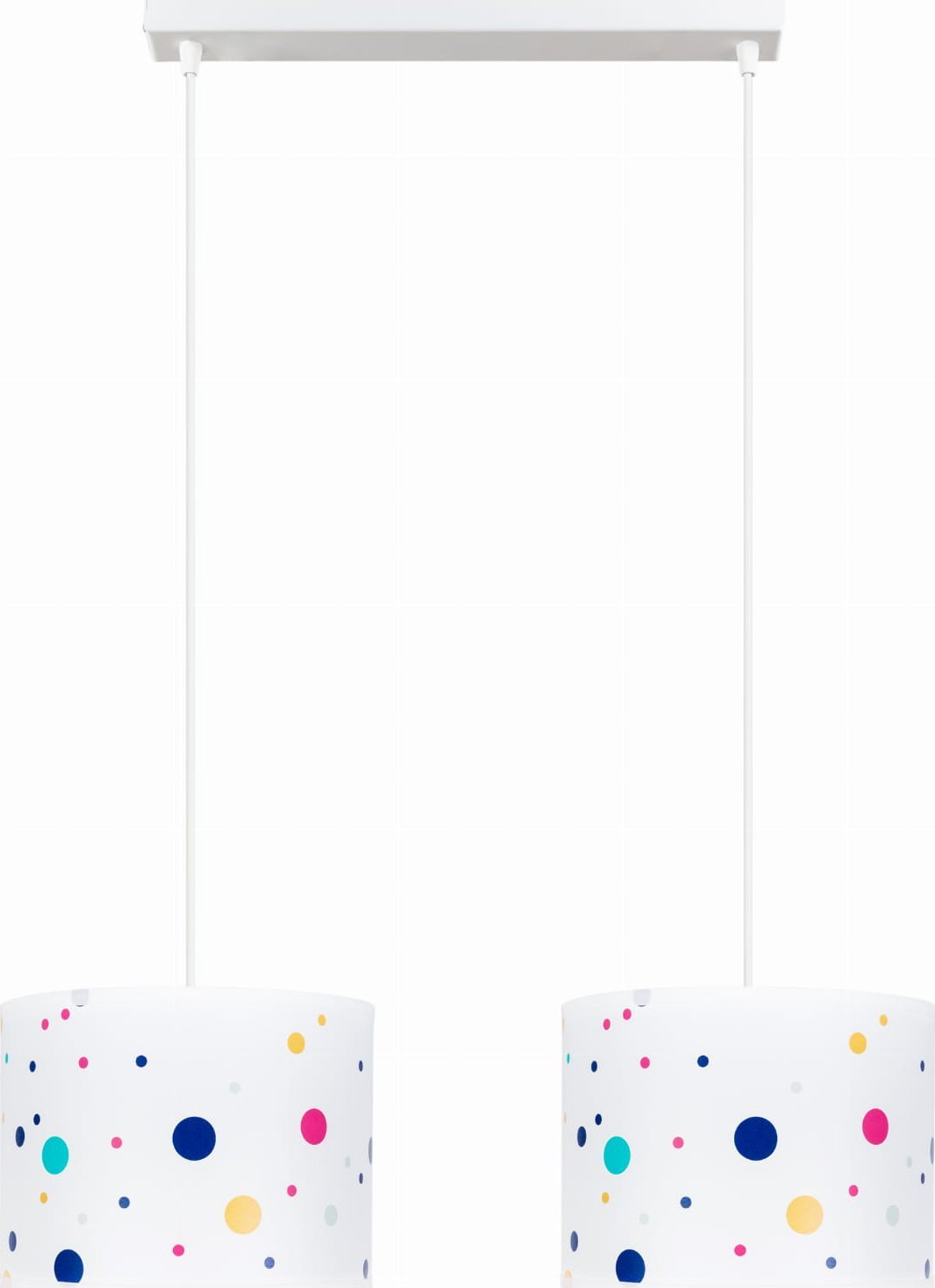 Solar Lampa wisząca do pokoju dziecięcego 2płomienna kolorowe kropki