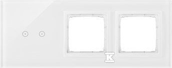 Kontakt-Simon ramka Panel dotykowa S54 Touch, 3 moduły, 2 poziome pola dotykowe + 2 otwory na akcesoria S54, biała perła DSTR3200/7