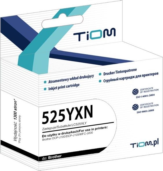 Tusz Tiom Tusz zamiennik Tiom Brother 525XL LC525XLY 1,3k YEL
