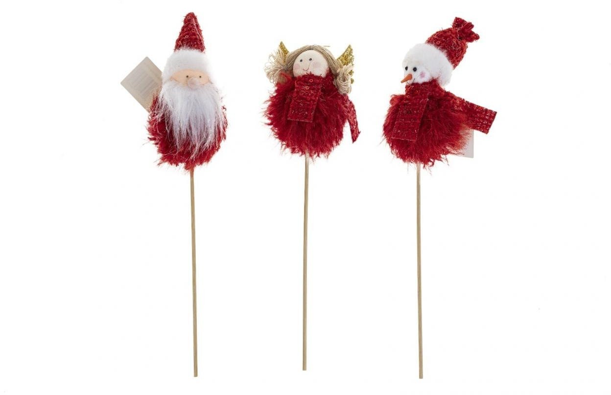 Dekoracja na piku, bałwan, mikołaj, aniołek MIX