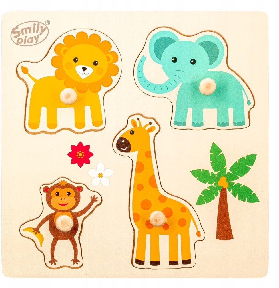 SMILY PLAY Układanka drewniana małe safari