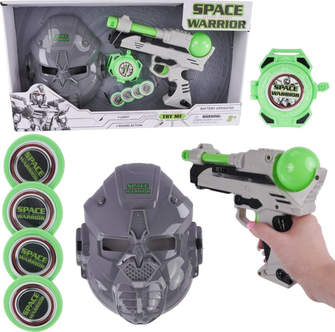 ZESTAW KOSMICZNY PISTOLET BŁYSKOWY ŚWIATŁO DŹWIĘK ZABAWKA DLA DZIECI