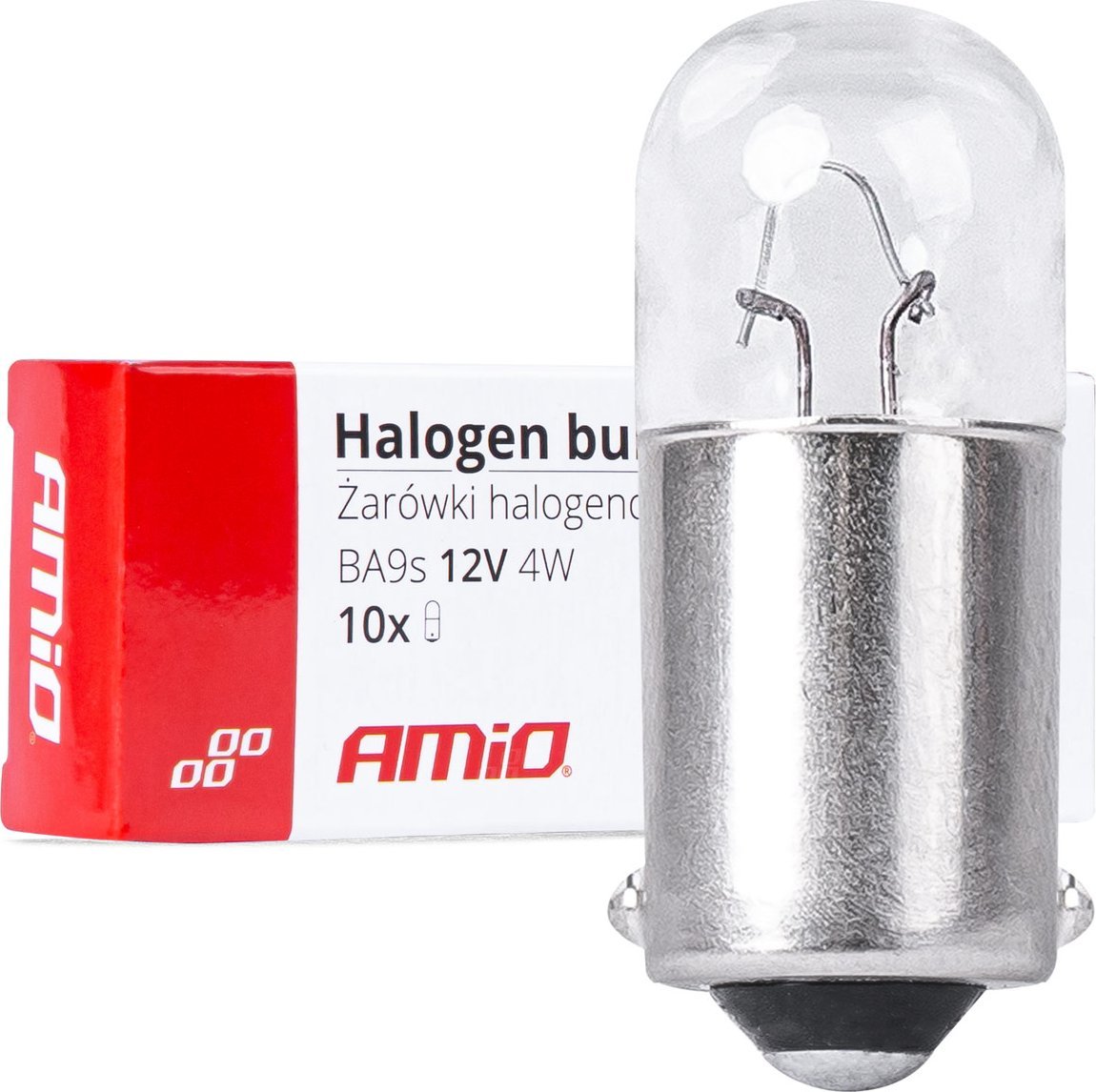 AMiO Żarówki halogenowe t4w 12v 4w ba9s 10szt.amio-03370