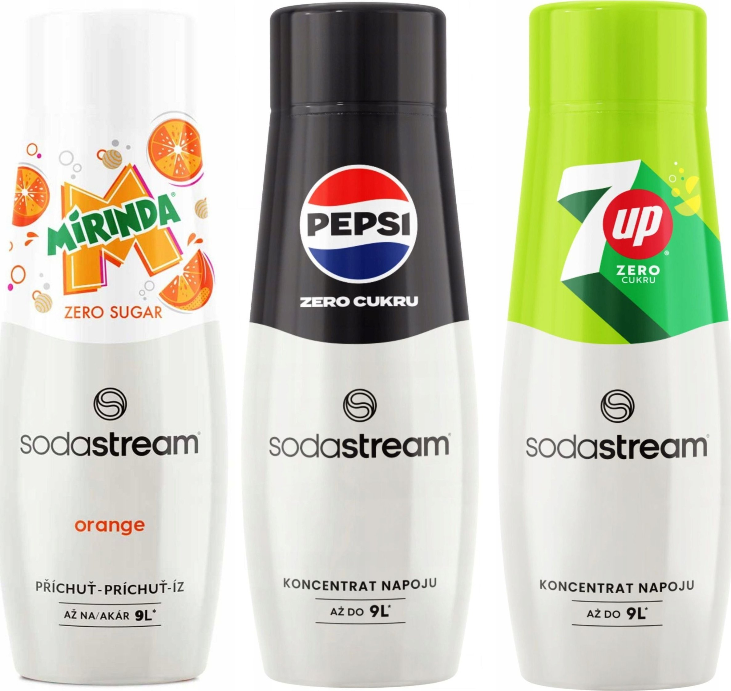 Syrop do saturatora SodaStream Mirinda Zero + Pepsi Zero + 7Up Zero
