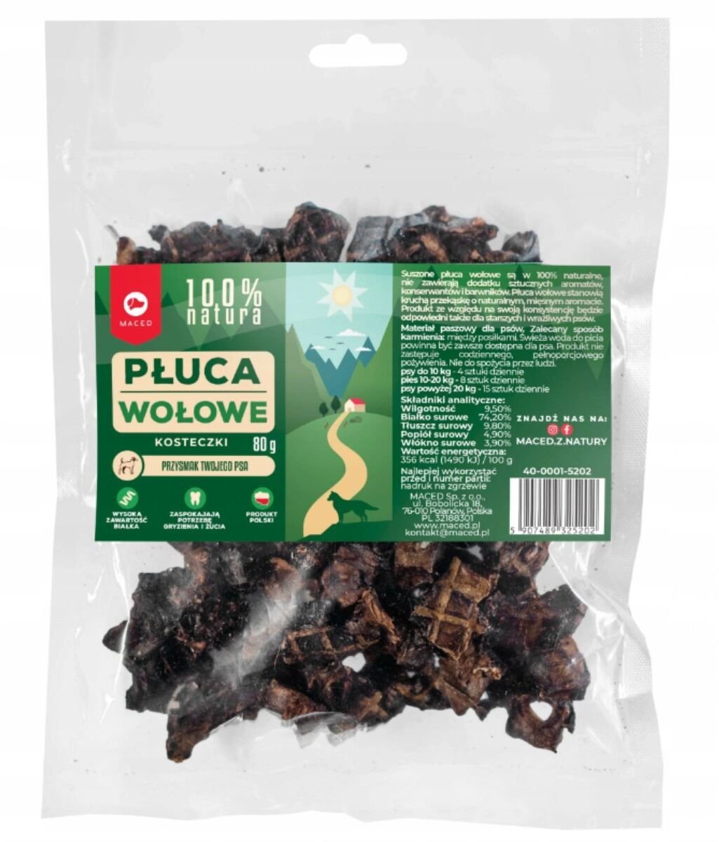 Maced 100% NATURA* PŁUCA WOŁOWE KOSTECZKI 80 g