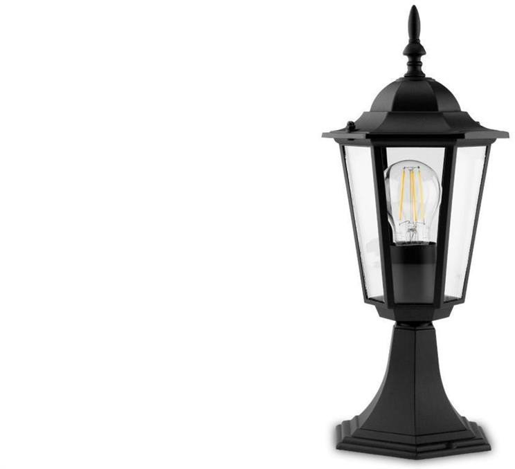 Lampa Ogrodowa Zewnętrzna E27 SŁUPEK LATARNIA 40cm Czarna BELLIS LUMILED