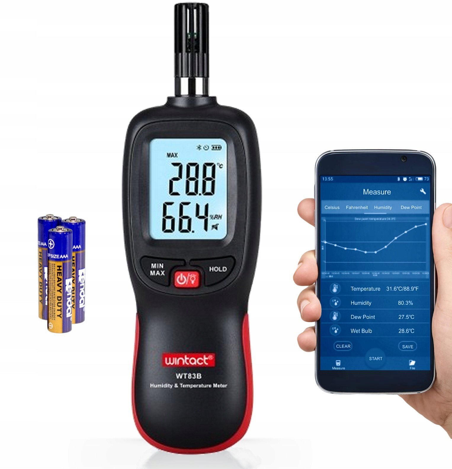 HIGROMETR miernik wilgotności temperatur BLUETOOTH