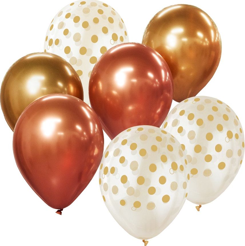 GoDan Bukiet balonowy B&C złoto-miedziany, 7 szt.