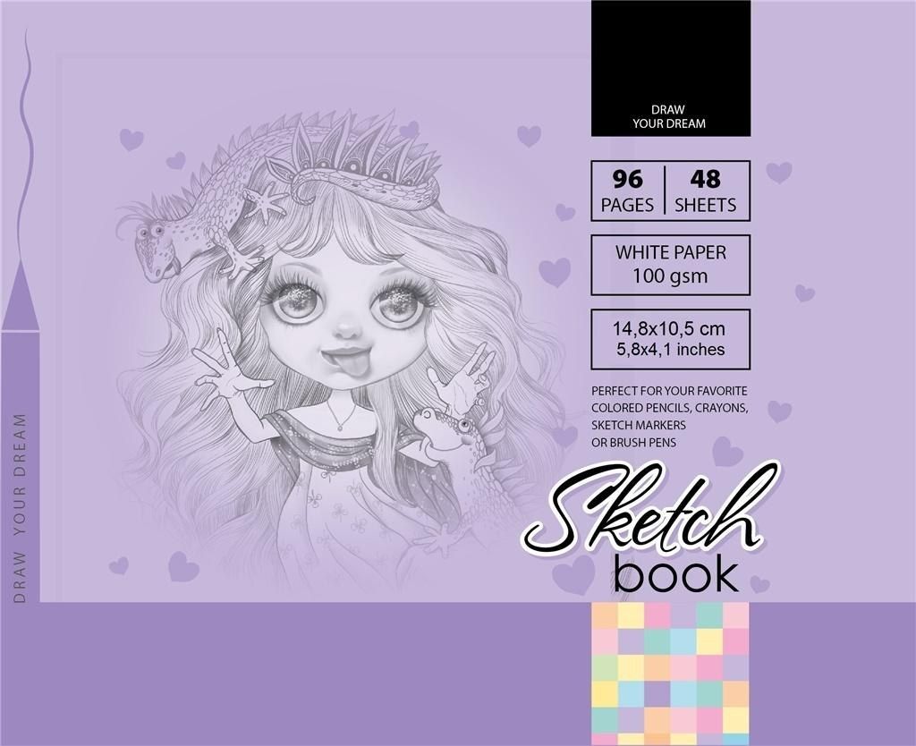 Fresh Szkicownik 10.5x14.8cm 96k fioletowy