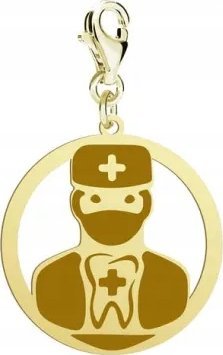 Radziszewska Jewellery Charms Pozłacany Stomatolog GRAWER GRATIS