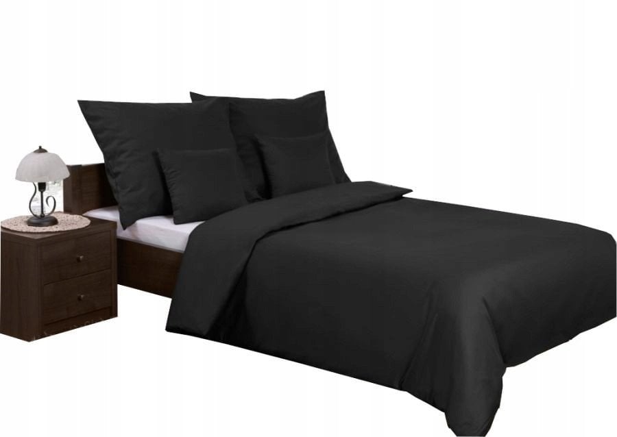 Multitex Pościel satynowa czarna 160x200cm